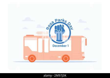 Rosa Parks Day, Montgomery bus boicottaggio concetto, piatto vettore moderna illustrazione Illustrazione Vettoriale