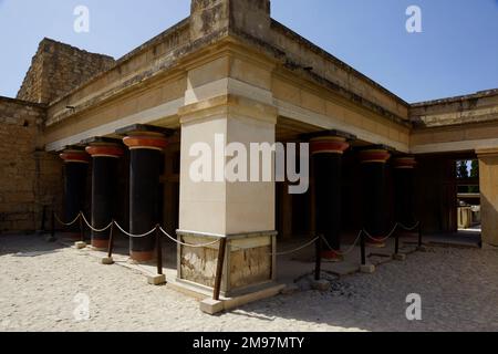 Grecia, Creta, Cnosso, Palazzo Minoico (1500 a.C. circa). Il 'Queens Megaron' Foto Stock