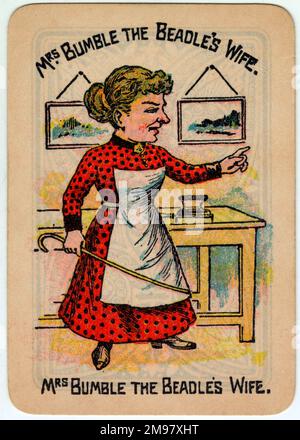 Buone carte da gioco - la moglie di Mrs Bumble The Beadle. Foto Stock