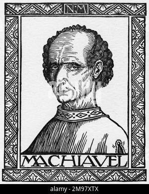 Niccolo Machiavelli (1469-1527), politico e scrittore italiano. Foto Stock