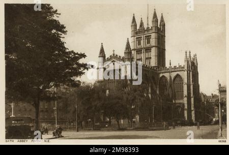 La Chiesa abbaziale di San Pietro e San Paolo, Bath, Somerset - visto da nord-est. Foto Stock