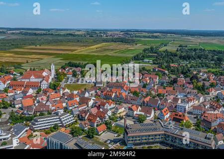 L'alta città sveva di Bad Buchau dall'alto Foto Stock