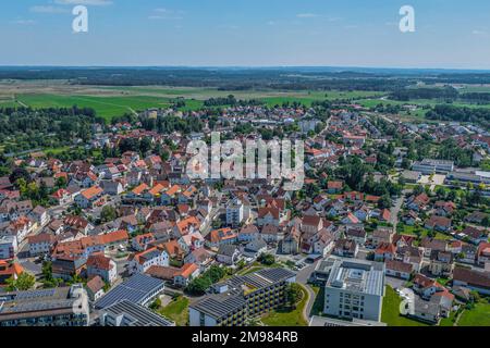 L'alta città sveva di Bad Buchau dall'alto Foto Stock