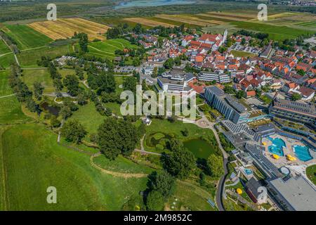 L'alta città sveva di Bad Buchau dall'alto Foto Stock