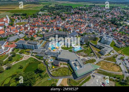 L'alta città sveva di Bad Buchau dall'alto Foto Stock