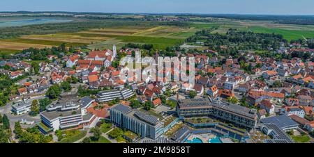 L'alta città sveva di Bad Buchau dall'alto Foto Stock