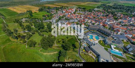 L'alta città sveva di Bad Buchau dall'alto Foto Stock