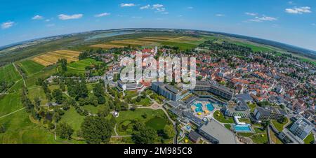 L'alta città sveva di Bad Buchau dall'alto Foto Stock