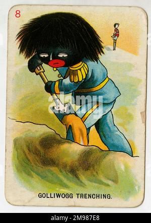 Florence Upton carte da gioco - Golliwogg trincea. Foto Stock