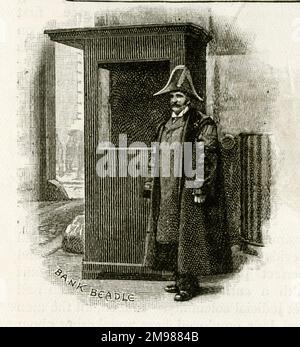 Banca d'Inghilterra Beadle, Città di Londra. Foto Stock