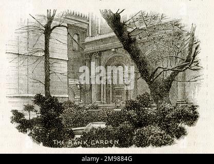 Giardino della Banca d'Inghilterra, Città di Londra. Foto Stock