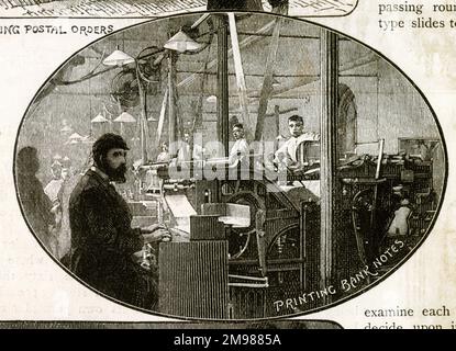 Stampa di banconote, Bank of England, City of London. Foto Stock