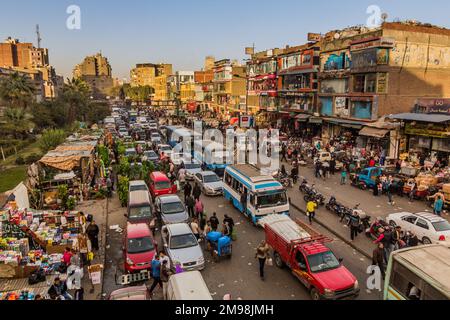 CAIRO, EGITTO - 26 GENNAIO 2019: Porto occupato ha detto strada al Cairo, Egitto Foto Stock