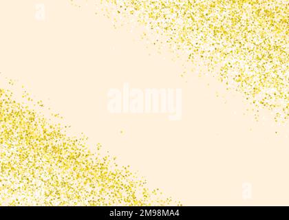 Particelle di glitter oro su sfondo giallo crema Foto Stock