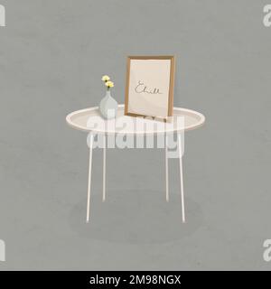 Billy palla fiore su un vettore tavola laterale rotonda Illustrazione Vettoriale