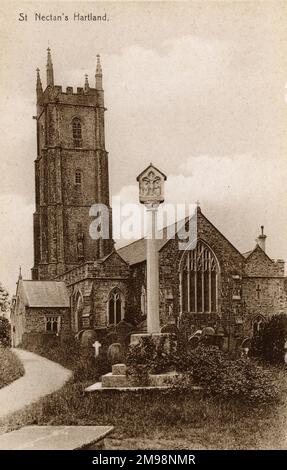 Chiesa di St Nectan, Stoke, vicino a Hartland, Devon, a volte indicata come Cattedrale del Nord Devon. Foto Stock