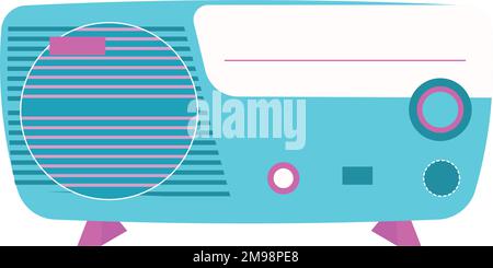 Vector isolato colorato di immagine radio vintage Illustrazione Vettoriale