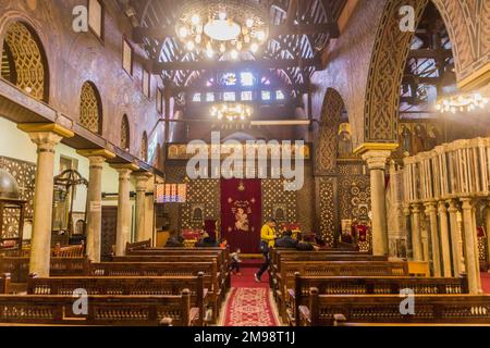 CAIRO, EGITTO - 28 GENNAIO 2019: Interno della Chiesa sospesa al Cairo, Egitto Foto Stock