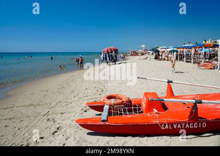 Spiaggia, Lido di Metaponto, Provincia di Matera, Regione Basilicata, Italia Foto Stock