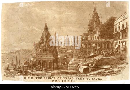 Prince of Wales visita in India nel 1876 - Benares. Foto Stock