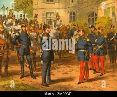 La resa a Sedan, 9 settembre 1870, durante la guerra franco-prussiana. Foto Stock