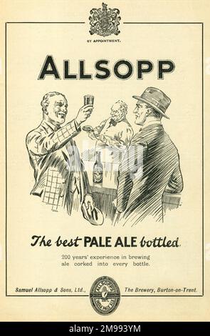 Pubblicità per Allsopp pale Ale. Foto Stock