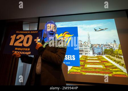 Nicolas Landemard / le Pictorium - conferenza stampa Michael o'Leary - 17/1/2023 - Belgio / Bruxelles / Bruxelles - Ryanair CEO Michael o'Leary ga Foto Stock