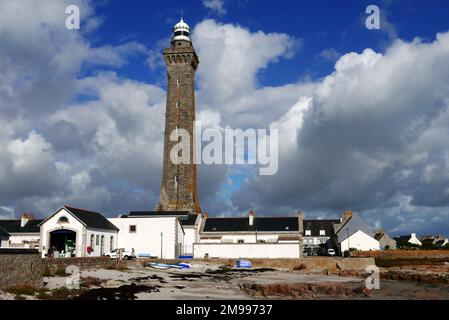 Faro Eckmuhl, Pointe de Penmarch, Finistere, Bretagne, Francia, Europa Foto Stock