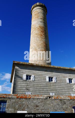 Pointe de Penmarch, vecchio faro, Finistere, Bretagne, Francia, Europa Foto Stock