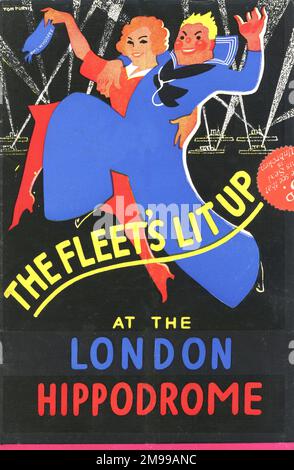 Copertina di un programma di Hippodrome di Londra per 'The Fleet's Lit Up'. Foto Stock