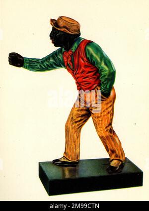 Arte popolare negli Stati Uniti - figura di ghisa, Hitching Post, usato per legare i cavalli a. Foto Stock