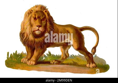 Rottami vittoriani, leone in piedi. Foto Stock