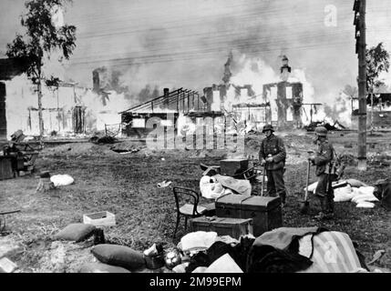 L'assedio di Leningrado. Truppe tedesche alla periferia di Leningrado nel settembre 1941. Foto Stock