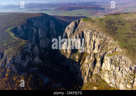 Veduta aerea della gola di Turda - Romania, sopra Foto Stock