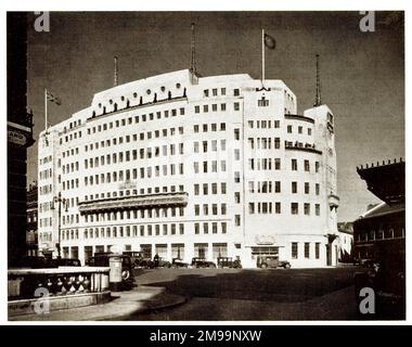 La BBC Broadcasting House, di recente costruzione, Portland Place, Londra. Foto Stock