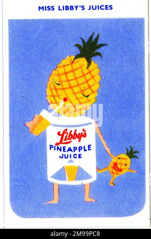 Libby's Happy Families Card Game, Miss Libby's Juices - ananas. Foto Stock