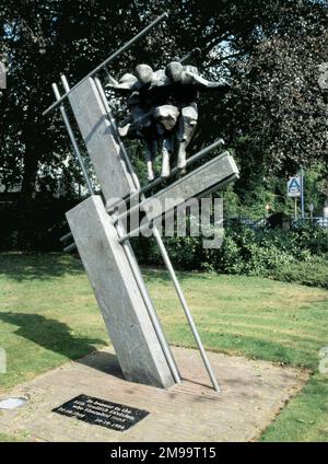 Dopo gli sbarchi del mercato Giardino del 17 settembre 1944 e i combattimenti della 101st Divisione Airborne per catturare il ponte a Best, la lotta per prendere la città è stata continuata dalla 15th Divisione il 20th settembre. Poi venne una battaglia feroce che durò un altro mese. La liberazione è stata raggiunta il 24 ottobre, ma sono stati uccisi 120 giovani soldati scozzesi. La situazione è stata stabilizzata dall'arrivo della Brigata del serbatoio delle Guardie 6th ma, come i tedeschi avevano evacuato tutti i civili e gli edifici erano ora per lo più macerie, Best era Empty.The Memorial è in un piccolo parco, il Koctshuistuin (letteralmente mucca Foto Stock