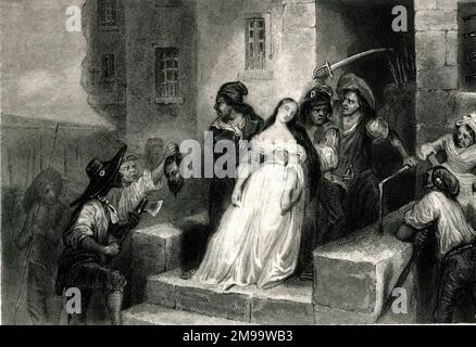 Rivoluzione francese, assassinio di Marie Therese de Savoie, Princesse de Lamballe, settembre 1792, durante i massacri di settembre, quando le persone sono state sommamente giudicate e giustiziate. Foto Stock