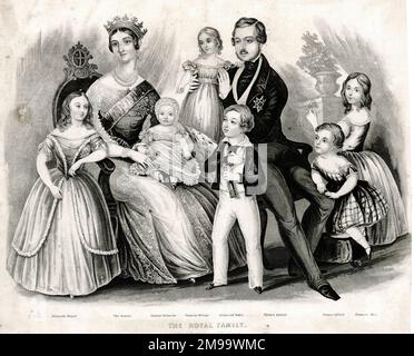 Regina Vittoria, Principe Alberto e i loro figli. Foto Stock