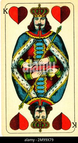 King of Hearts, carta da gioco tedesca. Foto Stock