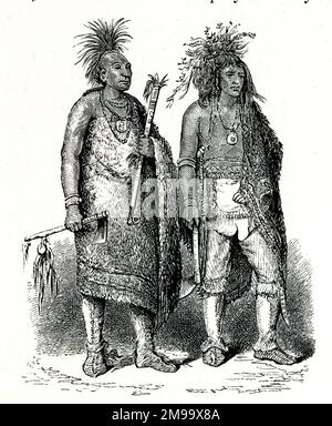 Indiani nativi americani, Osage e Iroquois Chiefs. Foto Stock