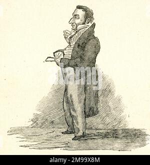 Joseph Mallord William Turner, artista inglese, caricatura dalla vita di Hawkesworth Fawkes. Foto Stock