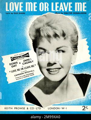 Copertina, Love Me or Leave Me, Doris Day, testi di Gus Kahn, musica di Walter Donaldson. Foto Stock