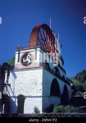 Isola di Man, Laxey , grande ruota ad acqua 'The Laxey Wheel' conosciuta anche come 'Lady Isabella' progettata da Robert Casement. Foto Stock