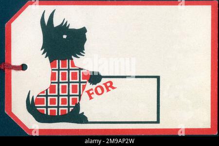 Buono regalo per famiglia - Scottie dog in camice tartan Foto Stock