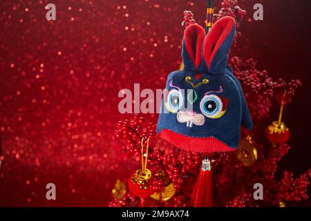 Capodanno cinese 2023 anno del coniglio - simbolo zodiacale cinese Foto Stock