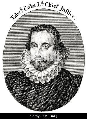 Sir Edward Coke (1552-1634), Lord Chief Justice, giudice inglese, barrister e politico. Foto Stock