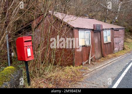 Old Abandoned Post Office, Strathtummel, Perthshire, Scozia, Foto Stock