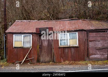 Old Abandoned Post Office, Strathtummel, Perthshire, Scozia, Foto Stock
