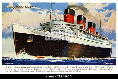 RMS Queen Mary, Cunard White Star Line Foto Stock